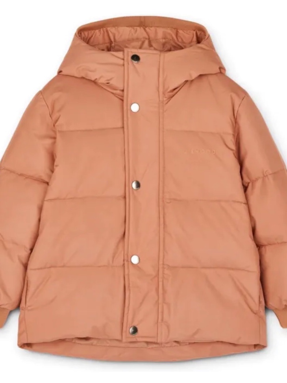 Kids Hooded Puffer Coat in Peachy Tan